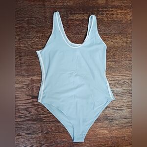 Wild Fable Retro Wrestling Stripes Bodysuit, SKY BLUE NWT Sz Vary